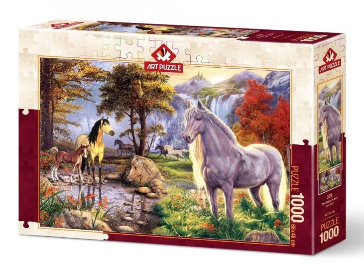 Saklı Atlar Kutulu Puzzle/Yapboz 1000 Parça (Gerçek Tablo Tadında)