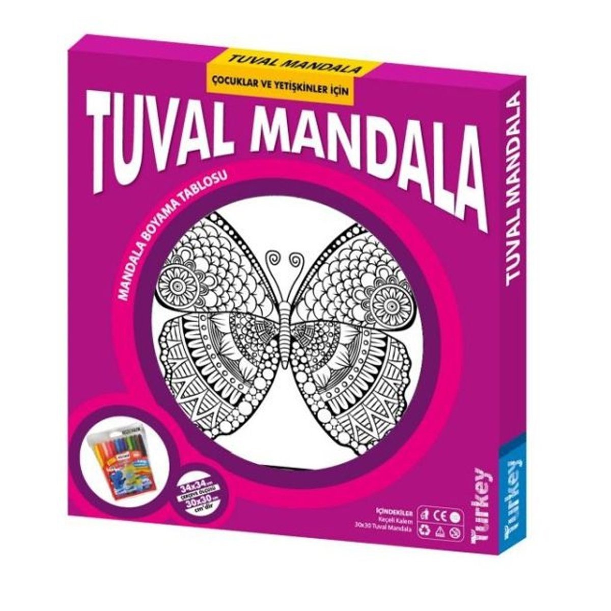 Tuval%20Mandala%2034x34cm%20(Keçeli%20Kalem%20Hediyeli)