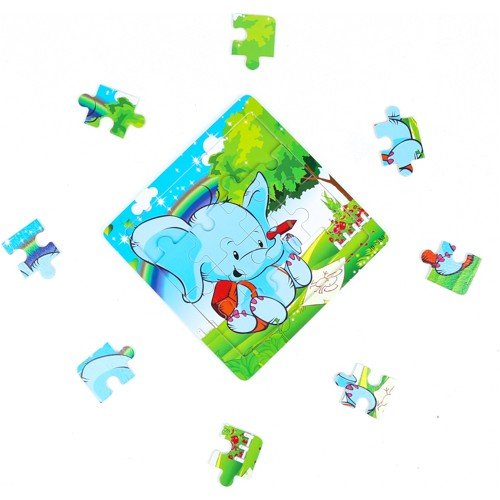 16 Parça Renkli Ahşap Puzzle 5’li Set Sevimli Hayvanlar