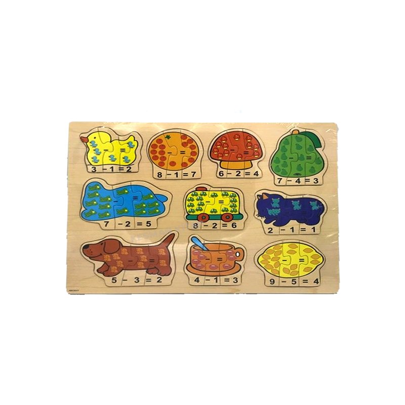 Matematik Öğretici Renkli Ahşap Puzzle Yapboz Montessori Set 30 Parça