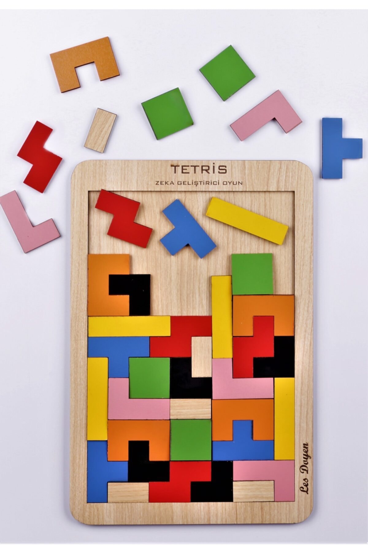 Eğlenceli Zeka Geliştirici Ahşap Tetris