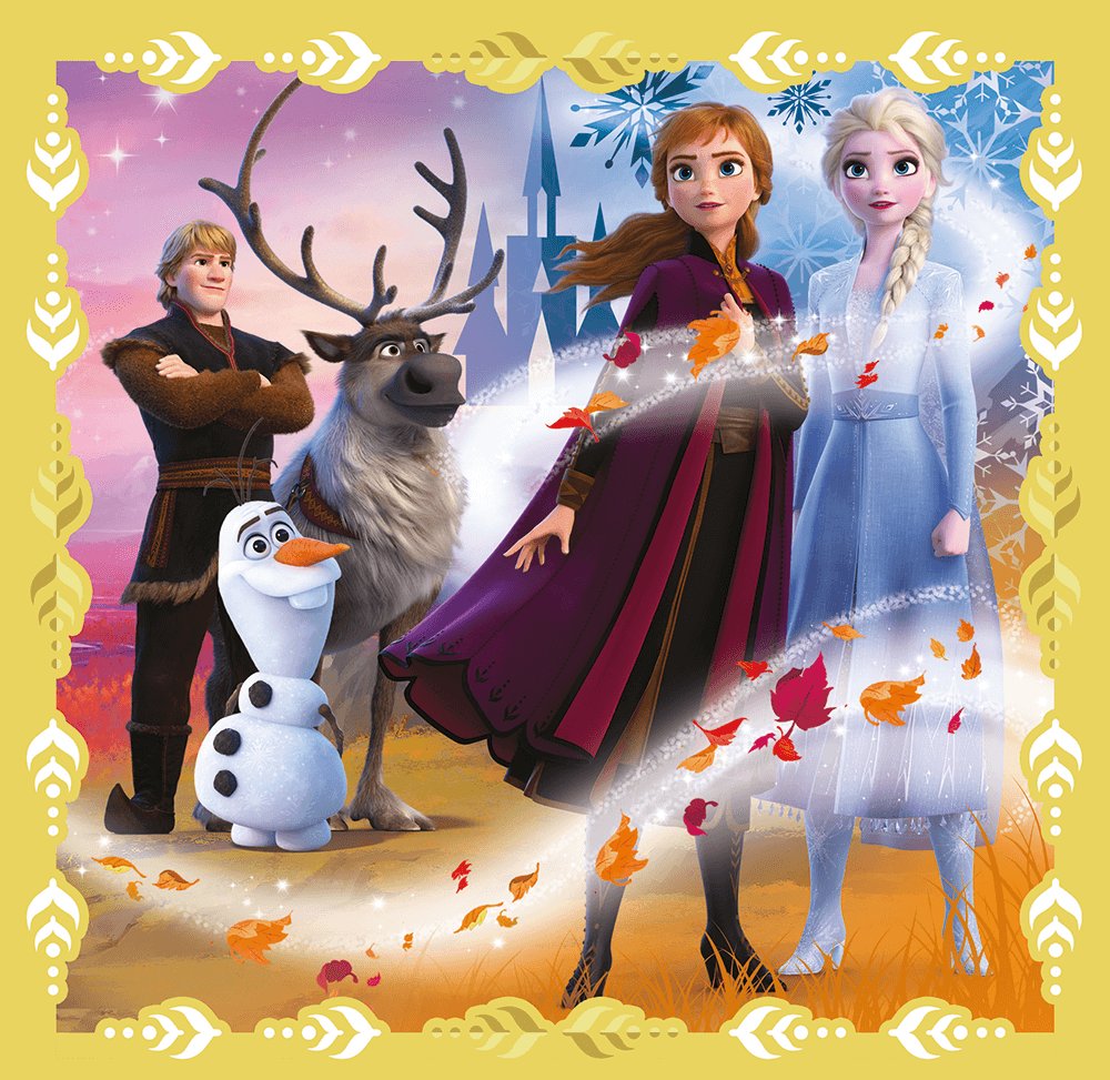 Frozen Anna ve Elsa'nın Gücü 3'lü Kutulu Puzzle/Yapboz 20+36+50