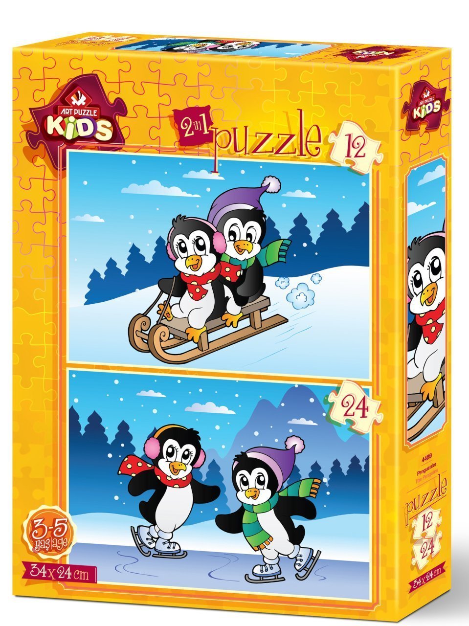 Neşeli Penguenler Kutulu Puzzle/Yapboz 12+24 Parça