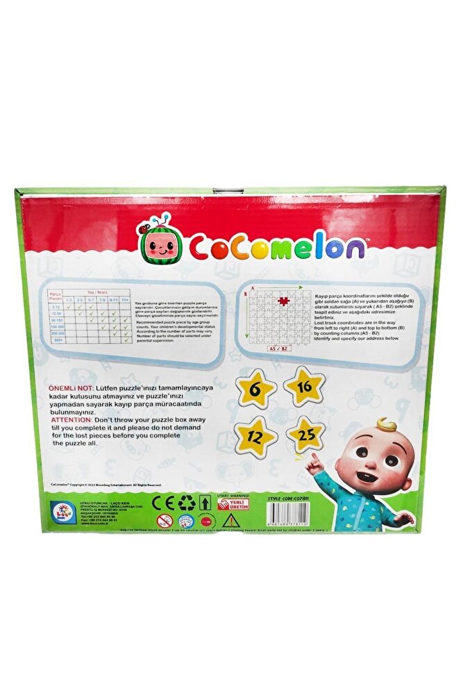 Cocomelon Kutulu Lisanlı 4 lü Puzzle/Yapboz