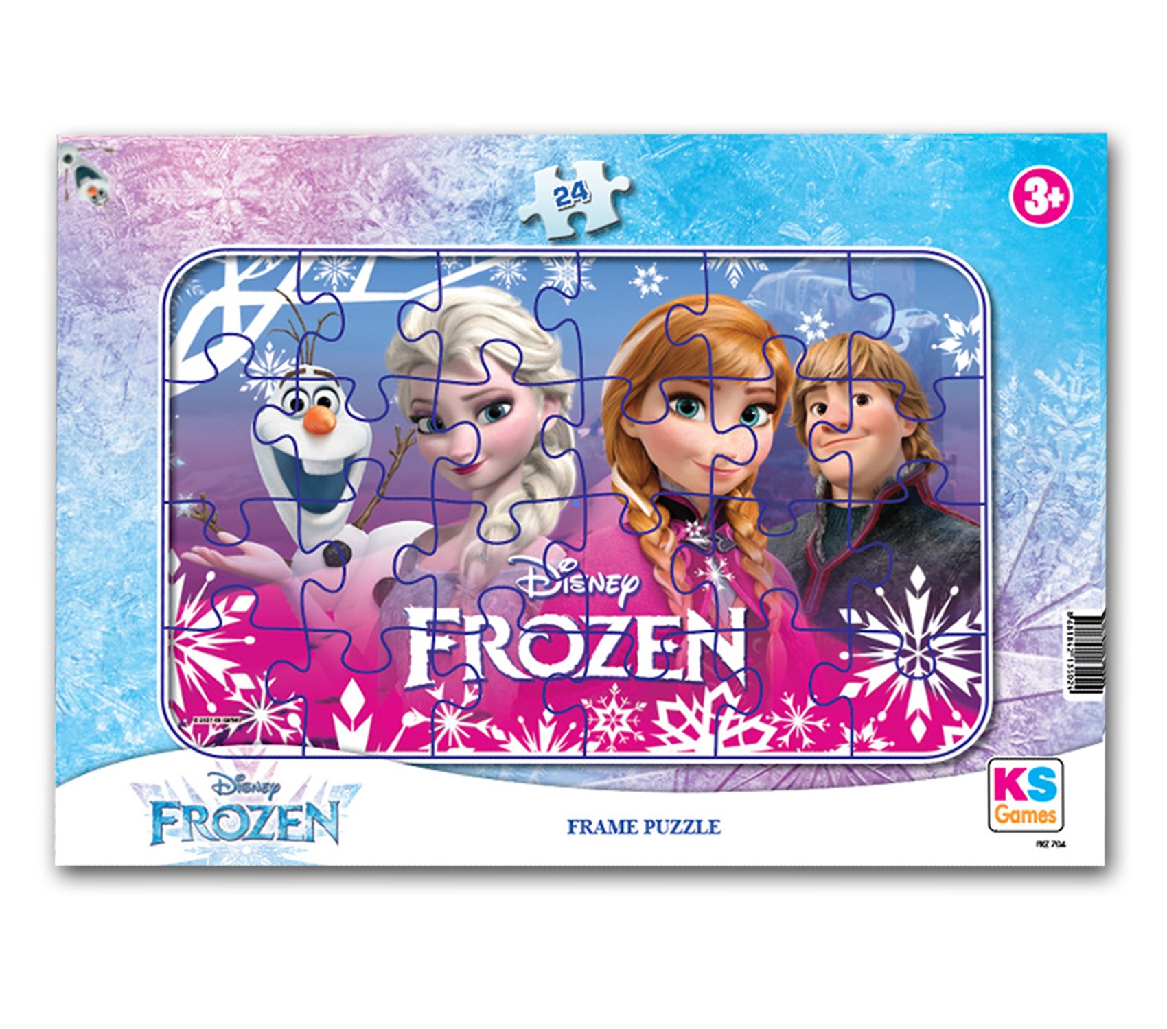 Frozen Elsa ve Maşa İle Koca Ayı 24 Parça 2 li Puzzle/Yapboz Set