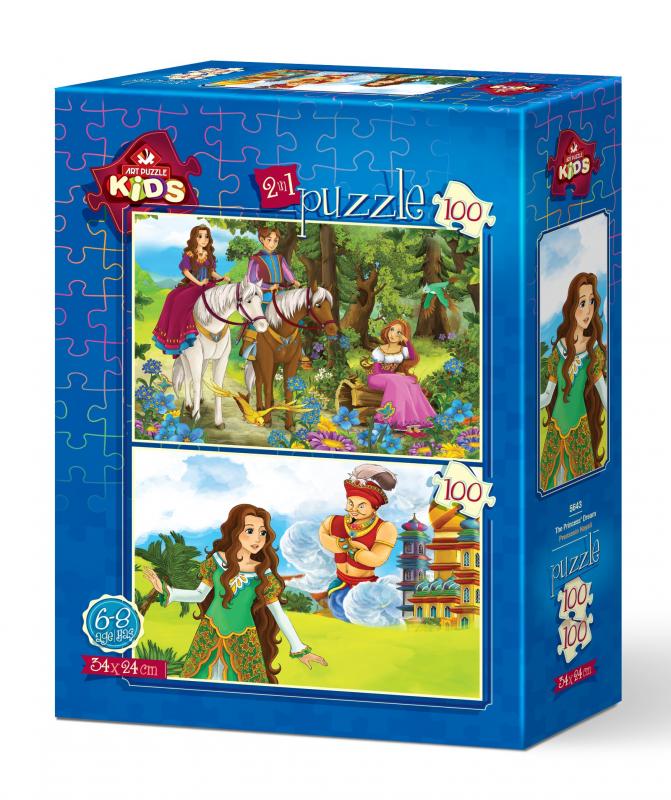 Prensesin%20Hayali%20(Princess)%202%20li%20Kutulu%20Puzzle/Yapboz%20100+100%20Parça