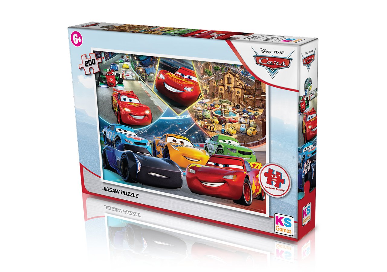 Disney%20Cars%20(Arabalar%20Şimşek%20Mcqueen)%20Kutulu%20Puzzle/Yapboz%20200%20Parça