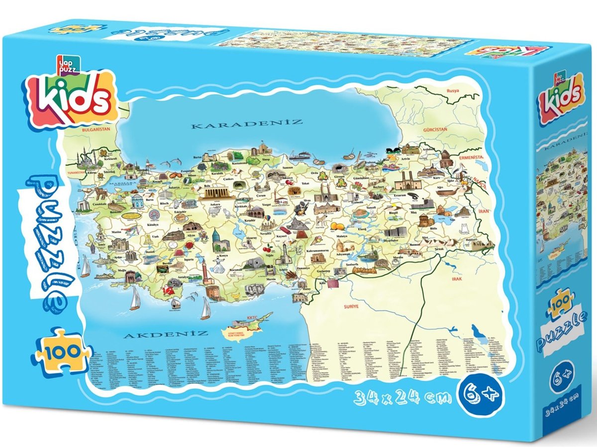 Türkiye%20Kültür%20Haritası%20Eğitici%20Puzzle/Yapboz%20100%20Parça