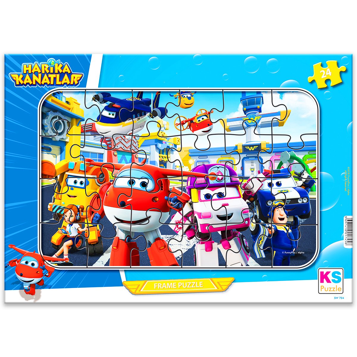Ks Games Cars ve Harika Kanatlar 2 li Frame Puzzle/Yapboz Set