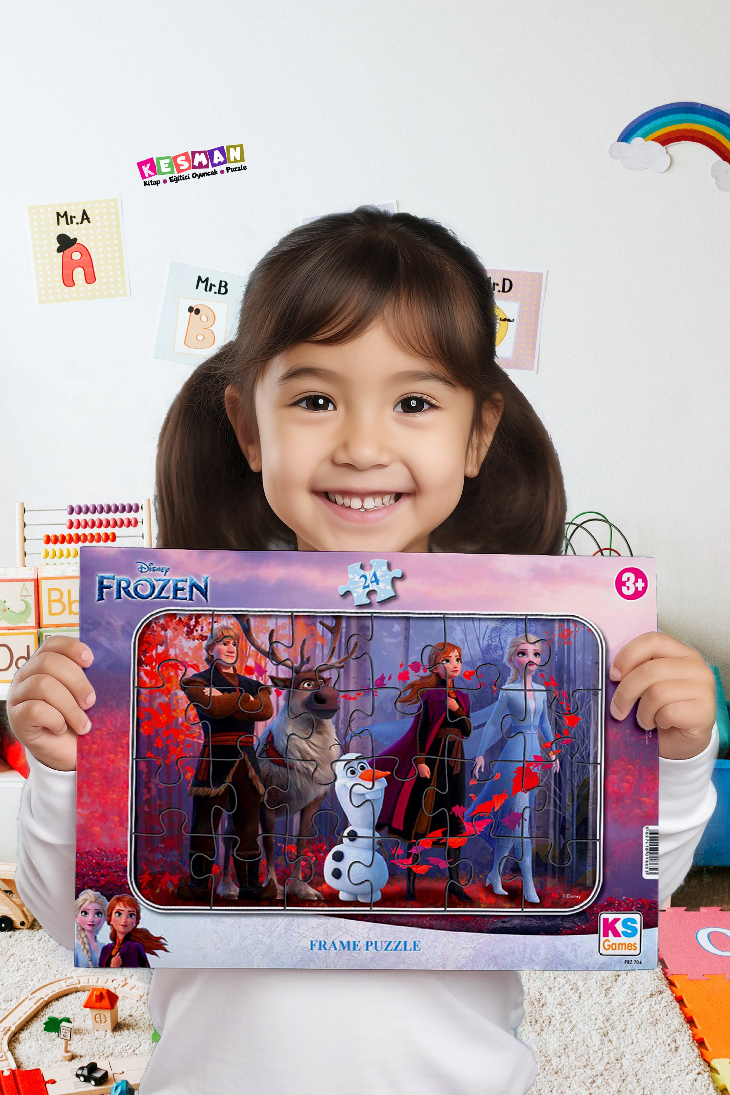 Elsa Frozen ve Rapunzel Tangled 2’li Puzzle/Yapboz