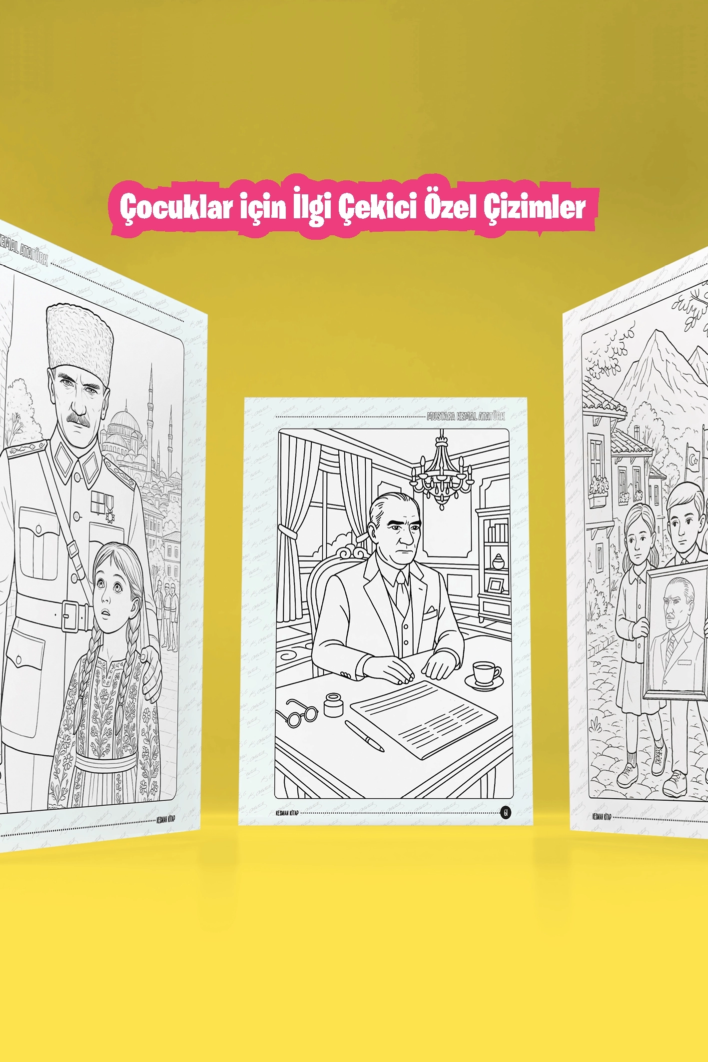 Türkiye Güzellikleri Boyama + Atatürk Boyama Kitabı Seti (Boyama Kalemi Hediyeli)