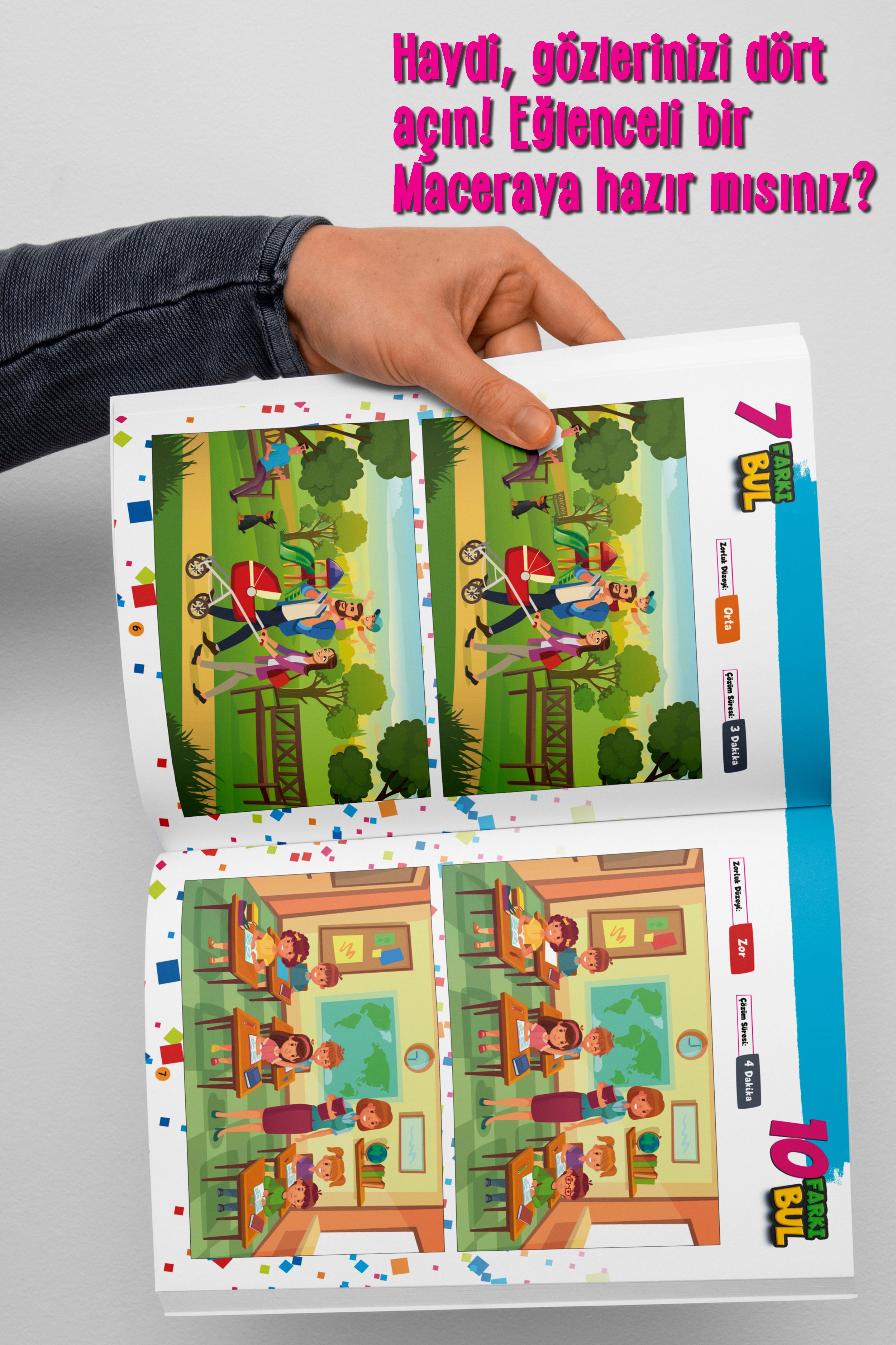 Dikkat ve Zeka Geliştiren İki Resim Arasındaki Fark Kitabı