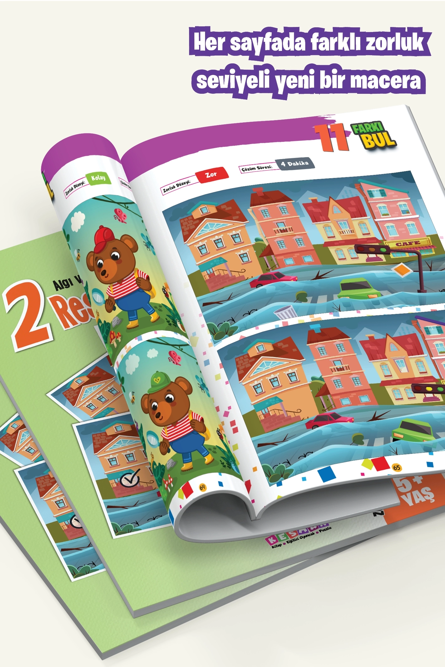 Algı ve Görsel Beceri Geliştiren 2 Resim Arasındaki Fark Kitabı