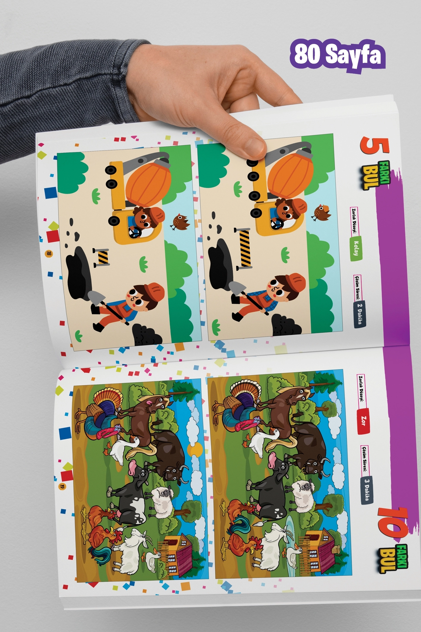 Algı ve Görsel Beceri Geliştiren 2 Resim Arasındaki Fark Kitabı