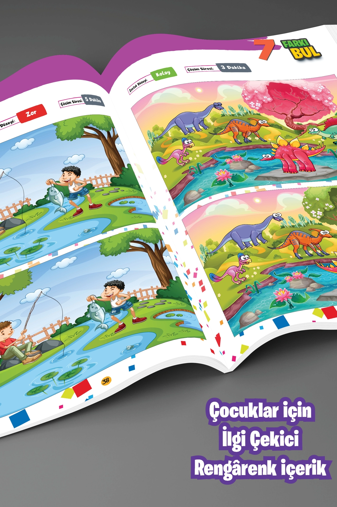 Algı ve Görsel Beceri Geliştiren 2 Resim Arasındaki Fark Kitabı