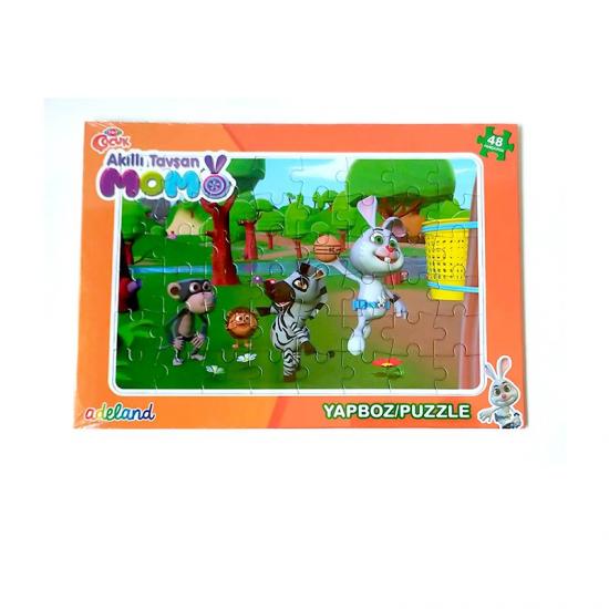 TRT Çocuk Akıllı Tavşan Momo Frame Puzzle/Yapboz 48 Parça