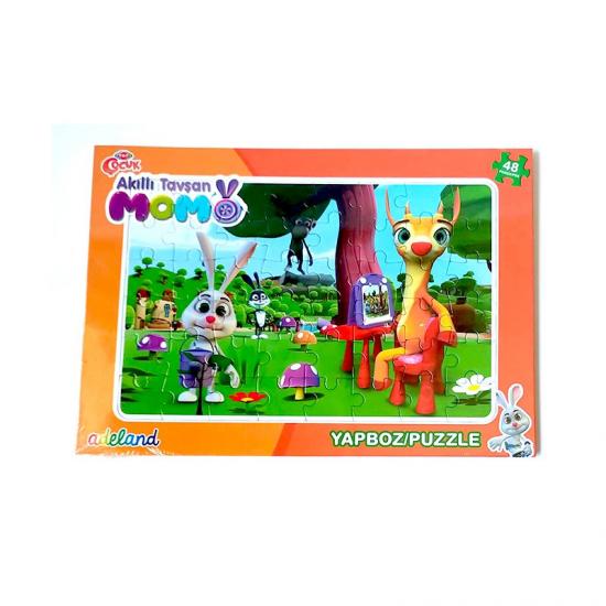 TRT Çocuk Akıllı Tavşan Momo Frame Puzzle/Yapboz 48 Parça