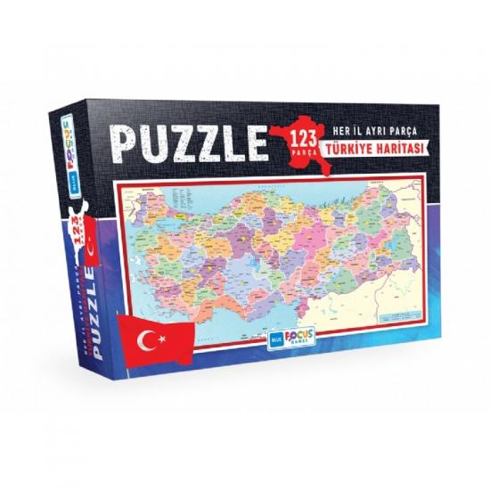 Blue Focus Türkiye Haritası Kutulu Puzzle/Yapboz 123’parça 32x66