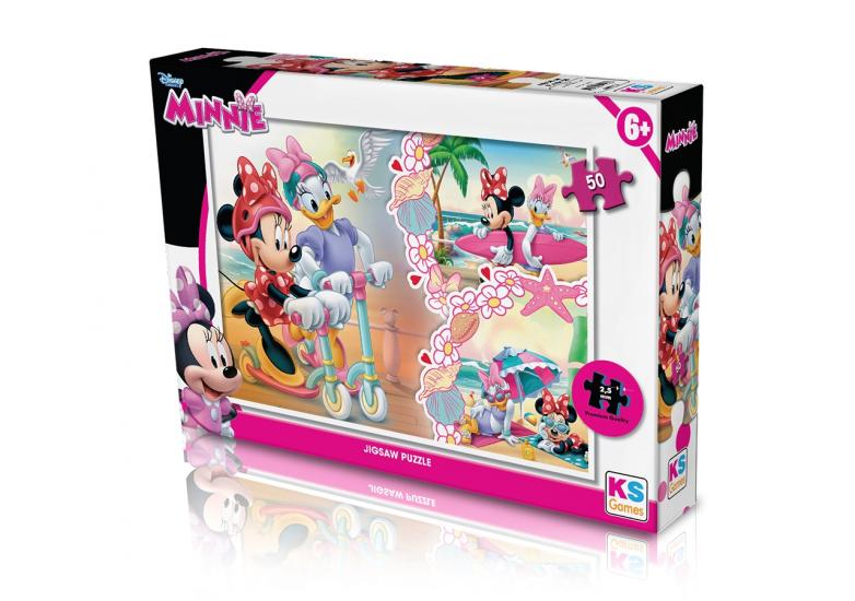 Disney Minnie Mouse (Mini Fare) Lisanslı Kutulu Puzzle/Yapboz 50 Parça