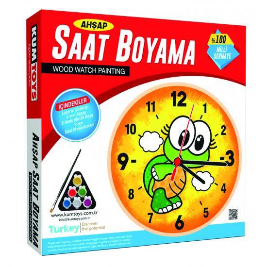 Eğlenceli Ahşap Saat Boyama Seti