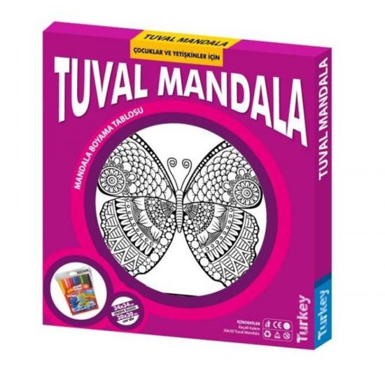 KUMTOYS Tuval Mandala 34x34cm (Keçeli Kalem Hediyeli)