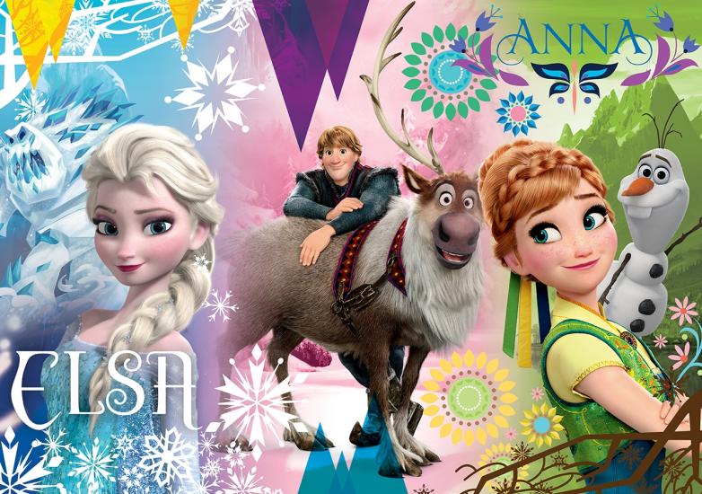 Frozen Karlar Ülkesi Elsa ve Anna Lisanslı Kutulu Puzzle/Yapboz 200 Parça