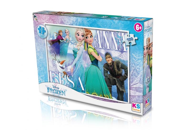 Frozen Karlar Ülkesi Elsa ve Anna Lisanslı Kutulu Puzzle/Yapboz 100 Parça