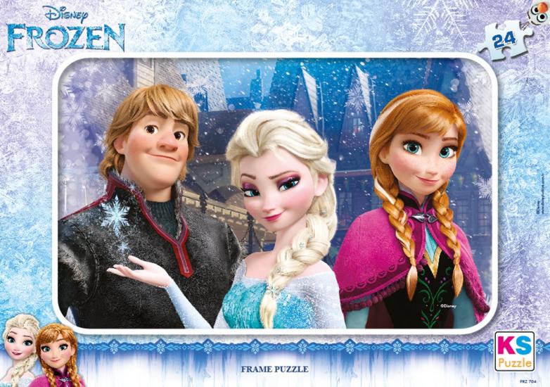 Disney Frozen Karlar Ülkesi Elsa Frame Puzzle/Yapboz 24 Parça
