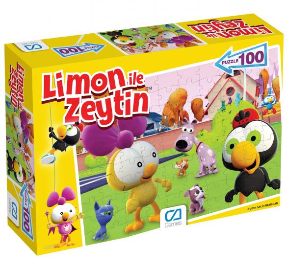 Limon ile Zeytin Kutulu 100 Parça Puzzle/Yapboz