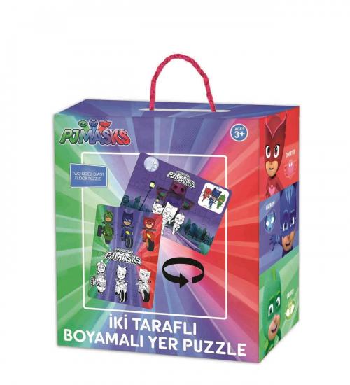 Pj Mask Pijamaskeliler Çift Taraflı Kutulu Yer Puzzle/Yapboz 24 Parça