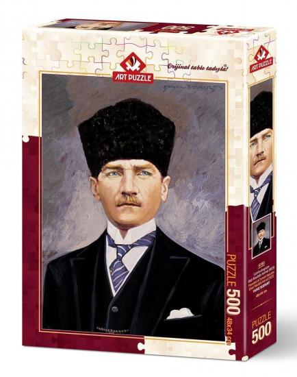 500 Parça Cumhurbaşkanı Atatürk Portresi Kutulu Puzzle/Yapboz