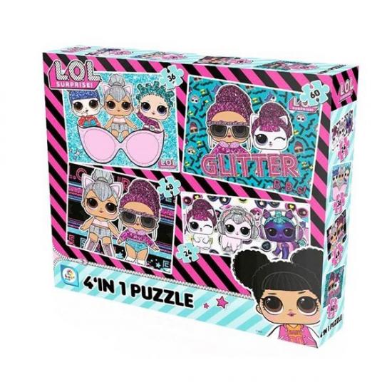 LOL Bebekler 4’lü Lisanslı Kutulu Puzzle/Yapboz (24+36+48+60 Parça)