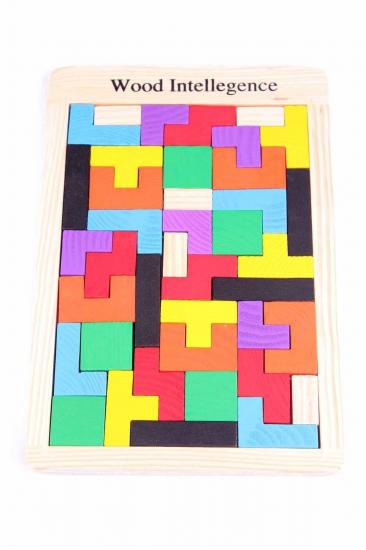 Wood İntelligence Ahşap Tetris & Blok Puzzle Zeka Oyuncağı Seti