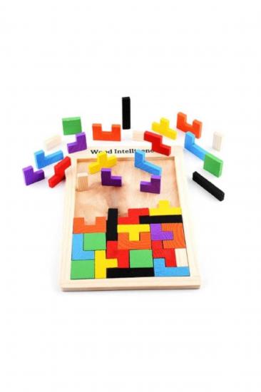Wood İntelligence Ahşap Tetris & Blok Puzzle Zeka Oyuncağı Seti