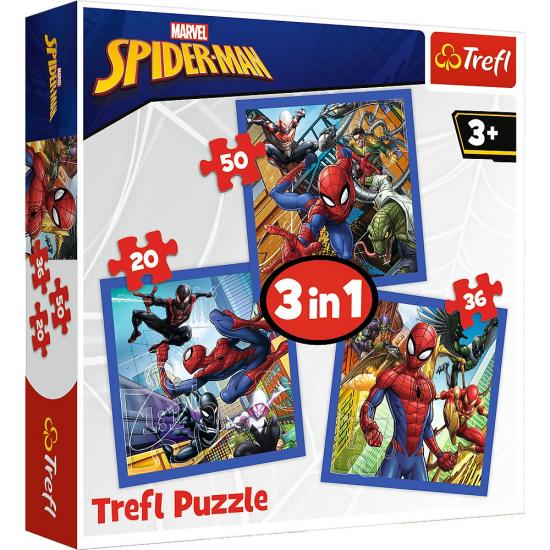 Marvel Spider-man Örümcek Gücü 3’lü Puzzle/Yapboz 20+36+50’parça