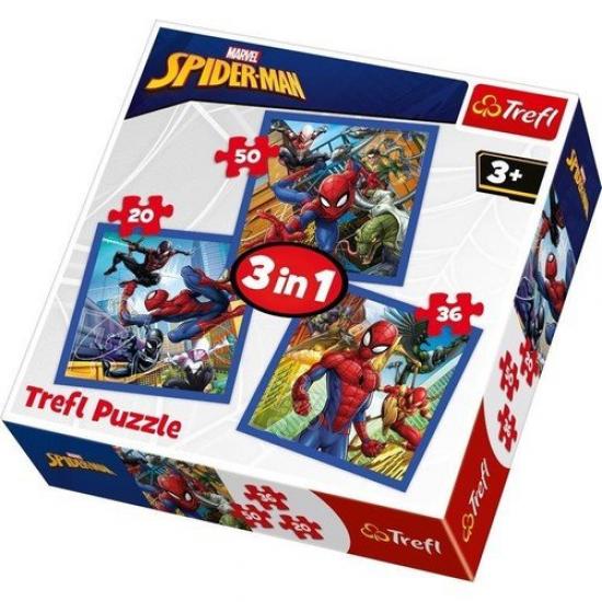 Marvel Spider-man Örümcek Gücü 3’lü Puzzle/Yapboz 20+36+50’parça