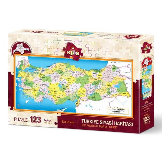 Türkiye İller Haritası Kutulu Puzzle/Yapboz 123 Parça