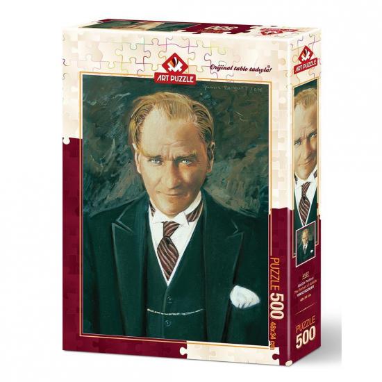 Cumhurbaşkanı Atatürk Portresi Kutulu Puzzle/Yapboz 500 Parça