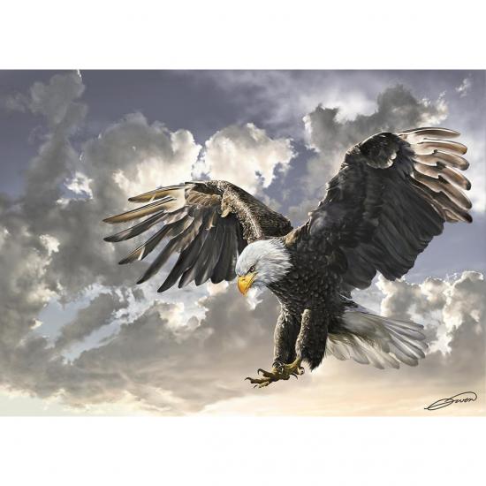 Siyah Beyaz Kara Kartal Kutulu Puzzle/Yapboz 500 Parça