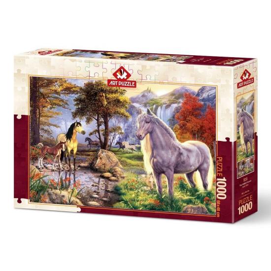 Saklı Atlar Kutulu Puzzle/Yapboz 1000 Parça (Gerçek Tablo Tadında)