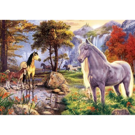 Saklı Atlar Kutulu Puzzle/Yapboz 1000 Parça (Gerçek Tablo Tadında)