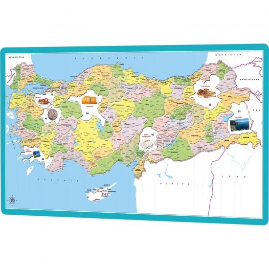 İl Sınırlarına Göre Kesilmiş Eğitici Türkiye Siyasi Haritası Puzzle