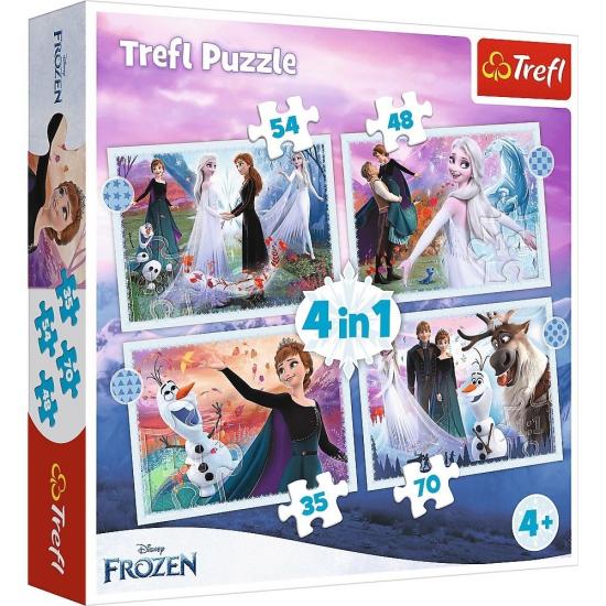 Elsa Frozen II Ormandaki Sihir 4’lü Puzzle/Yapboz (35+48+54+70 Parça)