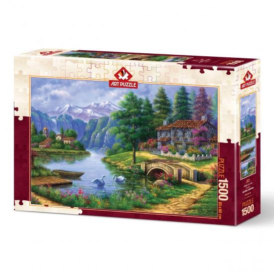 Göl Köy Kutulu Yetişkin Puzzle/Yapboz 1500 Parça