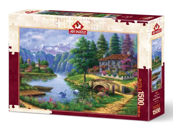 Göl Köy Kutulu Yetişkin Puzzle/Yapboz 1500 Parça