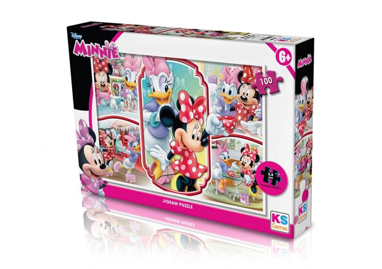 Disney Minnie (Mini Mause) Lisanslı Kutulu Puzzle/Yapboz 100 Parça