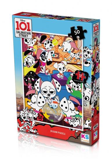 101 Dalmaçyalı (Dalmation) Lisanslı Kutulu Puzzle/Yapboz 50 Parça