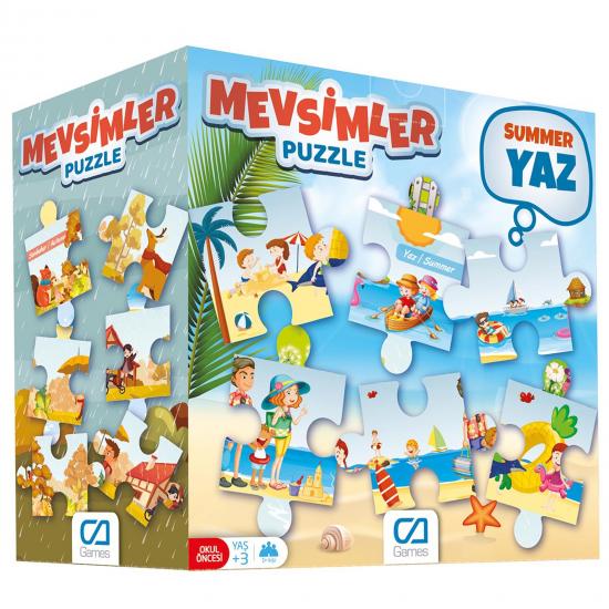 Mevsimler Kutulu Dev Yer Puzzle/Yapboz 24 Parça