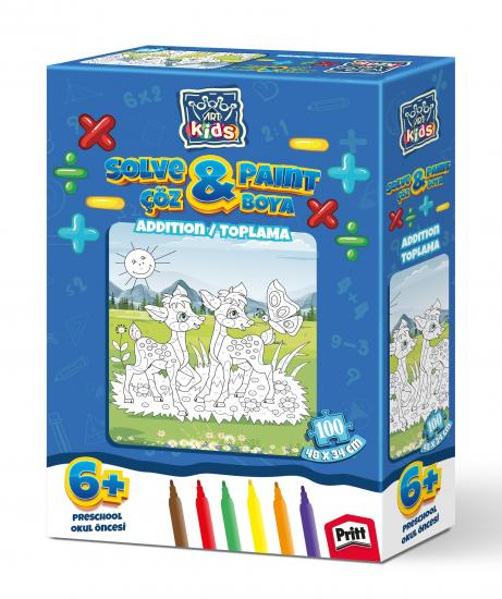 Kesman Kitap Eğlenceli Çöz-Boya 100 parça Puzzle/Yapboz Seti (Toplama İşlemi)