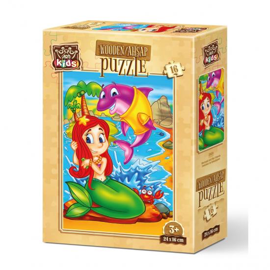 Deniz Kızı ve Arkadaşları 16 Parça Ahşap (Wooden) Puzzle/Yapboz